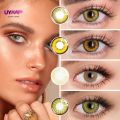 👍 UYAAI 1 Pair Yellow Contact Lenses Natural Colored Lenses For Eyes Super Beauty Colored Eye Lenses For Yearly Use. 