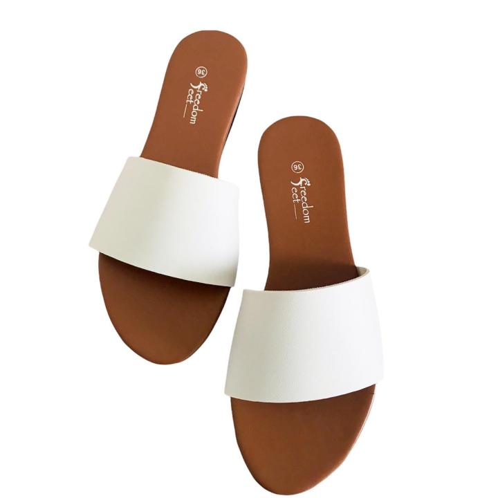 Freedom Feet High-quality Flat Ladies Slide Sandals Gladiator Flat Shoes flat Slipper
