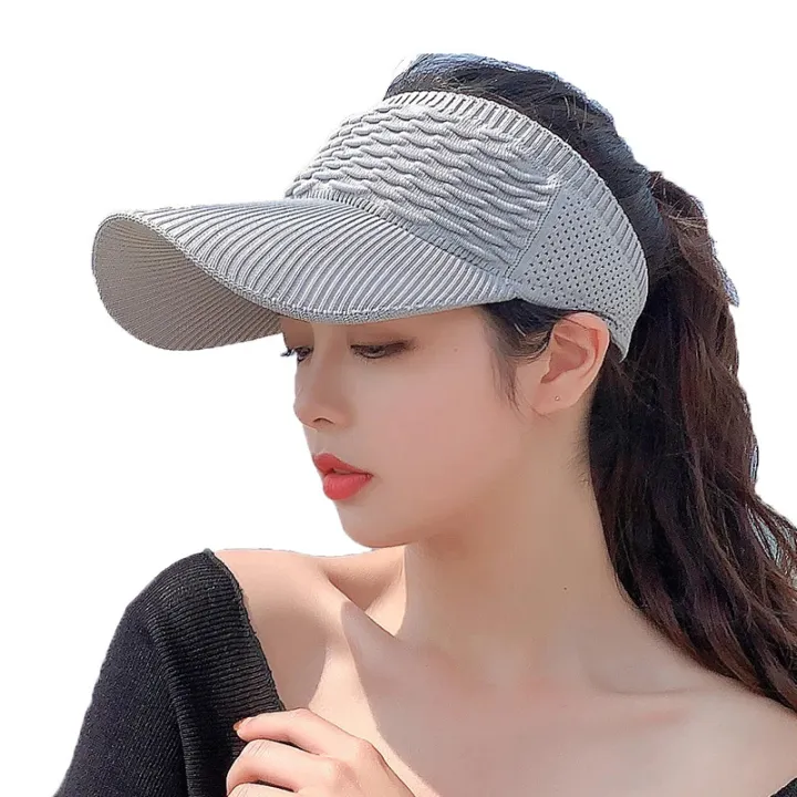 ZEBF-Fashion Adult Cycling Cap Summer Hats Women Outdoor Tennis Baseball Sport Adjustable Sun Visors Golf Empty Top Caps