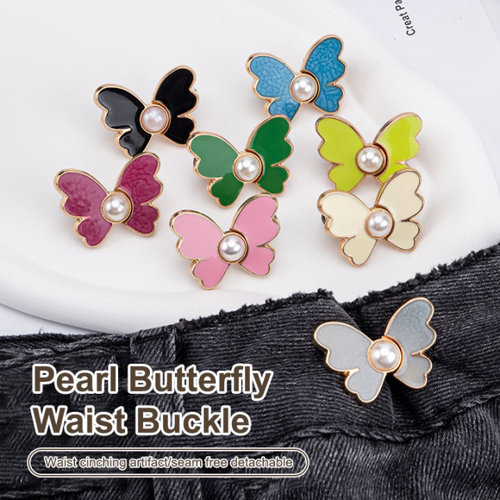4Pcs%20Pearl%20Butterfly%20Jeans%20Button%20Adjustable%20Clips%20For%20Pant%20Skirts%20Waist%20Tightener%20Buckle%20Snap%20Button%20Adjuster%20Pants%20Pins%20Cuilei%20-%20Image%202
