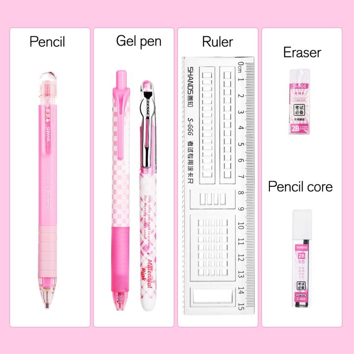 6pcsset%20Student%20Exam%20Stationery%20Set,%202pcs%20Black%20Ink%20Gel%20Pen,%201pc%20Drawing%20Ruler,%201pc%20Pencil%20+%201pc%20Pencil%20Refill%20+%201pc%20Eraser,%20Lea%20-%20Image%206