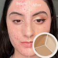 3 Colors Concealer Palette Eyeshadow Base Palette Matte Contour Concealer With Brush Covering For Dark Circles Concealer Cream. 