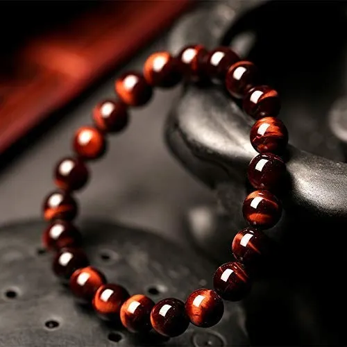 Red Tiger Eye Bracelet Bead Detail