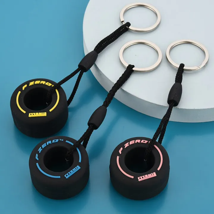F1 Racing Souvenirs Car Tire Keychain Gift Mini Car Keychains Unisex Key-Ring ZHANGNA
