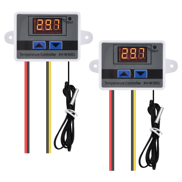 2Pcs XH-W3001 Pid Temperature Controller with Sensor AC110V-220V Thermostat Temperature Switch Heating Cooling