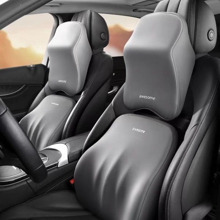 Memory Foam Headrest Car Pillow Neck Pillow Set Lumbar Support Pillow Lumbar Support Lumbar Support Pillow Cushion Lumber Pad Four Seasons Universal