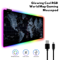 Glowing Cool RGB World Map Gaming Mousepad. 