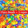 prank toys Lacing Beads Toy 25 Stringing Beads 3 Strings Educational Montessori Toys Toddler Crafts Autism Toys for Kids Preschool ChildrenParty Games Crafts. 