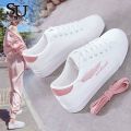 【BestGO】White Shoes Sneaker Shoes for Women on Sale Korean Solid color Flat Shoes Women New Style  Sale. 