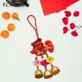 New Year Pendant Colorful Embroidered Wind Chimes for Festive Car Decoration Vibrant Metal Bell Hanging Decor Chinese-style Wind Chime Sachet. 