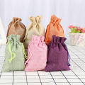 10X Colorful Burlap Jute Pouches Wedding Gift Drawstring Bags Jewelry Storage. 