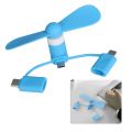 Mini Fan 3 IN 1 Portable Cell Phone Cooling Cooler Fan Micro USB For IPad For IPhone 5 6 6S 7 Plus 8 X XS for Android Type-c. 
