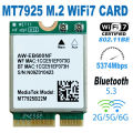 MT7925 WIFI7 TRI-BAND (2.4GHZ + 5GHZ + 6GHZ) + BT 5.4 WIFI CARD (WIFI 7) FOR LAPTOP. 