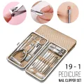 19 in 1 Stainless Steel Manicure set Professional Nail clipper Kit of Pedicure Tools Ingrown Toe Nail Trimmer  Stainless Steel Pedicure Nail Clipper Sets with Portable Case. 