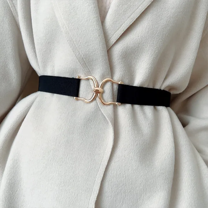 Wide%20Gold%20Metal%20Buckle%20Belt%20For%20Women%20Lady%20Retro%20Solid%20Color%20Elastic%20Skinny%20Waist%20Belts%20Simple%20Dress%20Shirt%20Decorative%20Waistband%20-%20Image%203