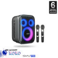Tronsmart Halo 200 Karaoke Bluetooth Speaker with 2 Mics, Loud Speaker with Powerful Sound and Deep Bass, Party Sync, 5 Lighting Modes, Custom EQ &Lights, 18H Playtime, Supports Mic & Guitar for Party. 