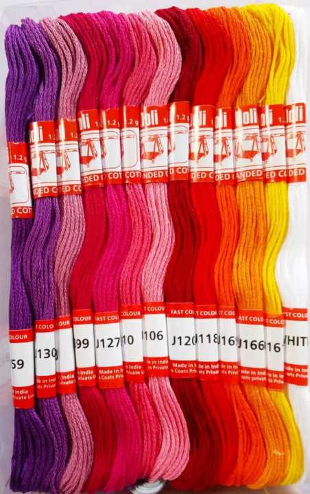 Embroidery Threads - 25 Colors x 2, 50 threds pack