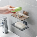 Soap Dishes Bathroom Shower Soap Box Dish Storage Plate Bathroom Organizer Wall Mounted Storage Rack Kitchen Hanging Shelf. 