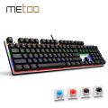 Metoo Gaming Mechanical Keyboard 87/104 Anti-ghosting Luminous Blue Red Black Switch Backlit LED wired Keyboard Russian sticker. 
