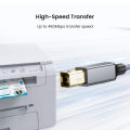 USB A to B Cable USB Printer 2.0 USB B Cable High-Speed Printer Cord Compatible with Hp Canon Brother Epson Lexmark Xerox Dac. 