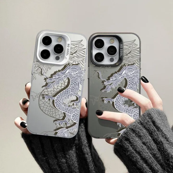 Casing%20For%20Samsung%20Galaxy%20S24%20S23%20Plus%20Ultra%20S23FE%20S20FE%20A54%20Cellphone%20Case%20Silver%20Black%20White%20Colorful%20Matte%20IMD%20New%20Year%20Chinese%20Dragon%20Laser%20Style%20Lucky%20Hard%20Cartoon%20Hot%20Shockproof%20Cute%20Fashion%20Cover%20INS%20-%20Image%204