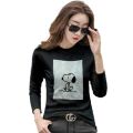 Women/ Ladies / Trending Cotton Tops Full Long Sleeve Round O Neck Casual Regular Fit Casual Wear Long Sleeve Elegant Snoopy T-Shirt /Tshirt/ In Black Colors In S, M, L, Xl Sizes. 