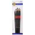 Keep Smiling Artist Paint Brush Pinsel Set 5 Pieces (Round/Angle/Flat/Filbert) Black. 