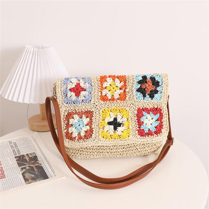 Casual%20Travel%20Bag%20Floral%20Crochet%20Handbag%20Women's%20Straw%20Handbag%20Trendy%20Handmade%20Bag%20Crochet%20Tote%20Bag%20-%20Image%206