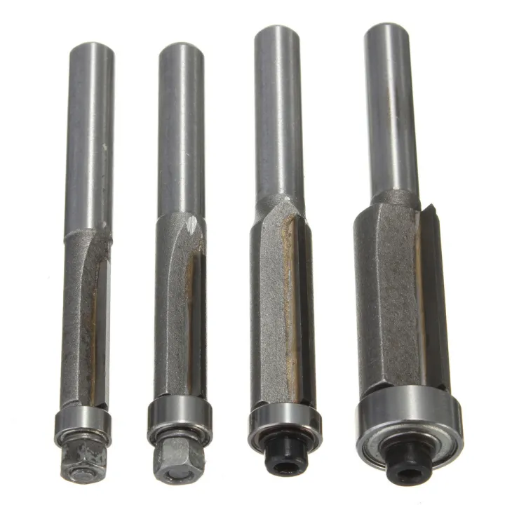 1/4Inch Straight Shank Flush Trim Router Bits Tools DIY Set Carbide Tipped 12mm