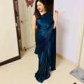 Blue Saree with Jacket Piece Women's Indian Wear Casual Party Wear Blouse Included. 
