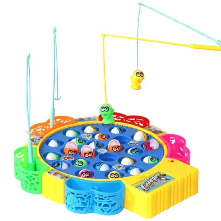 Montessori Children's Electric Fishing Game Children's Toys Fish Toy Jigsaw Puzzle Rotating Music Baby Bath Toys Outdoor Toys