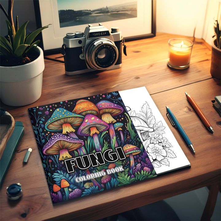 Fungi%20Coloring%20Book%2024%20Page%20Books%20Gift%20For%20Birthday%20Party%20Relieve%20Stress%20Kill%20Time%20Graffiti%20Painting%20Drawing%20Art%20-%20Image%205
