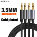 Gold Plated 3.5mm To 3.5 mm TRS/TRRS 3/4 Pole Aux Cable For Phone Headphone Car Music HIFI Stereo Audio Jack Auxiliary Connector. 