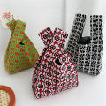 Bowknot Love Girl Student Clash Color Original Design Shoulder Handbag Handbag Knitted Bag. 