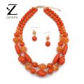 Zentora Women Necklace Delicate Female Necklace Dangle Earrings Set. 