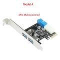 USB3 PCI express adapter PCI e to USB 3.0 20pin converter controller PCIe x1 USB 3 0 2 ports adapter USB3.0 PCI-e expansion card. 