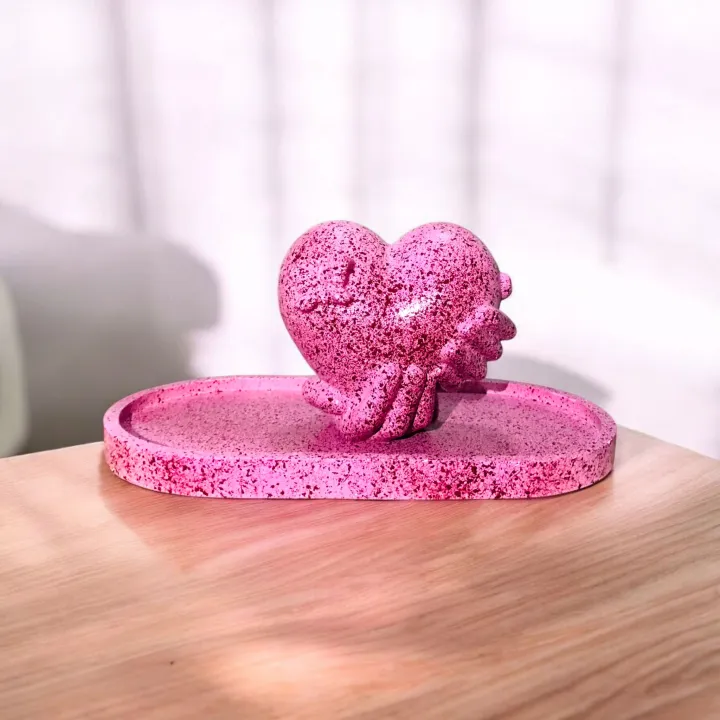 Handheld Heart & Tray Set – 2-Piece Love Décor Romantic Gift Decor for ...