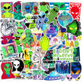 10/30/50pcs Aliens Ufo Cartoon Skateboard Fridge Guitar Lap Motorcycle Travel Luggage Classic Toy Decal. 