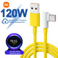 NEW Original 120W 6A USB Super Fast Charger For Xiaomi Mi 12 11 Type C Cable 90 Degree For POCO X5 Pro Redmi Note 8 9 10 11 Charging. 