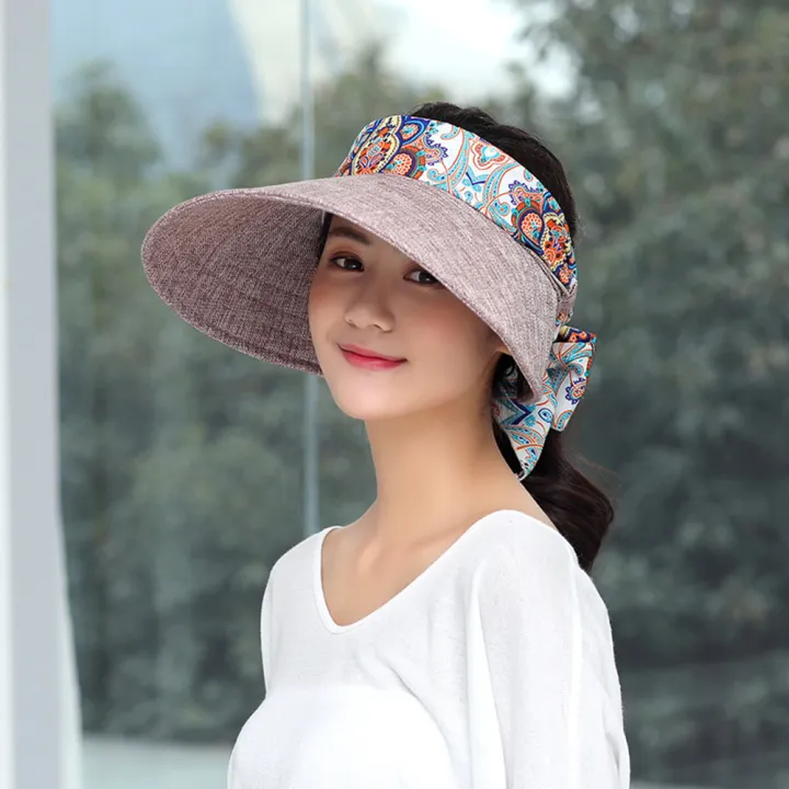 bellylady%20Women%20Sun%20Hat%20Wide%20Brim%20Uv%20Protective%20Summer%20Foldable%20Outdoor%20Cycling%20Topless%20Beach%20Cap%20-%20Image%205