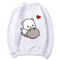 Peach and Goma Cat Hoodie Women/Men Harajuku Cute Kawaii Love Hoodies Unisex Autumn Winter Graphic Sweaters Sweatshirts Korea. 