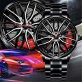 【ZIME】Watch for Men Sports Watch 3D Car Wheel Stainless Steel Band Wristwatches Male Quartz Clock Jam Tangan Lelaki. 