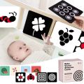 Montessori Baby Visual Stimulation Card Black White High Contrast Flash Cards for Kids Educational Sensory Book Baby Flashcard. 