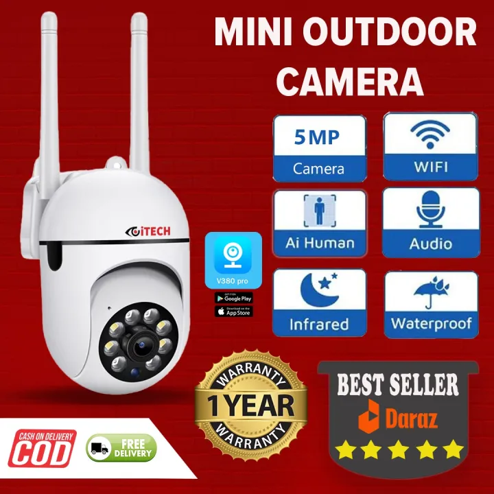 ITECH 5G WiFi Surveillance Cameras 5MP IP Camera IR Full Color Night ...