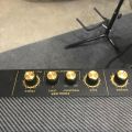 45Pcs Guitar AMP Amplifier Push on Fit Knobs Black with Gold Aluminum Cap Top Fits 6mm Diameter Pots. 