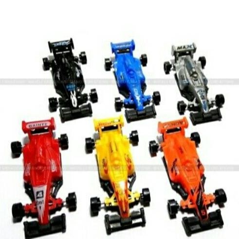 6Pcs Mini Plastic F1 Super top Racing Car Multi Color Vehicle Children ...