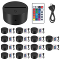 NAMUNY 15 Sets 3D Night LED Light Lamp Base 16 Colors LED Light Display Base with Remote Control USB Light Base for Acrylic. 