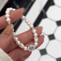 Youbo Shijia Round Pearl Purple Bracelet French Light Luxury Niche Design Exquisite Bracelet Jewelry. 