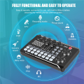 F998 Sound Card Microphone Sound Audio Interface Mixer Sound Card Mixing Console Amplifier for Phone PC. 