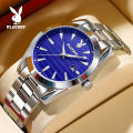 PLAYBOY Men's Watch Waterproof 2023 Latest Luminous Quartz Movement Stainless Steel Strap Calendar Casual Business Style 3301. 